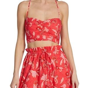 NWT A.L.C Arit Floral Sweetheart Crop Top